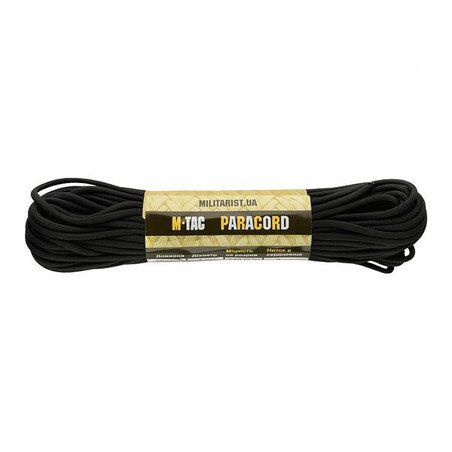 M-Tac Paracord 550 Type III Black Parakordas/Nailoninė virvė 30m