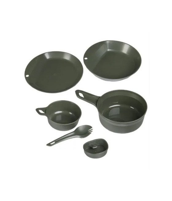 Wildo Explorer Kit, 6-parts, OD Green Kelioninis valgymo indų rinkinys